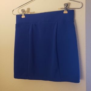 Bright blue mini skirt